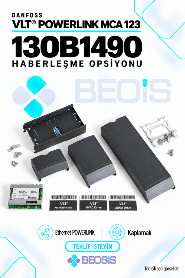 Danfoss 130B1490 VLT POWERLINK MCA 123 Haberleşme Kartı – Kaplamalı