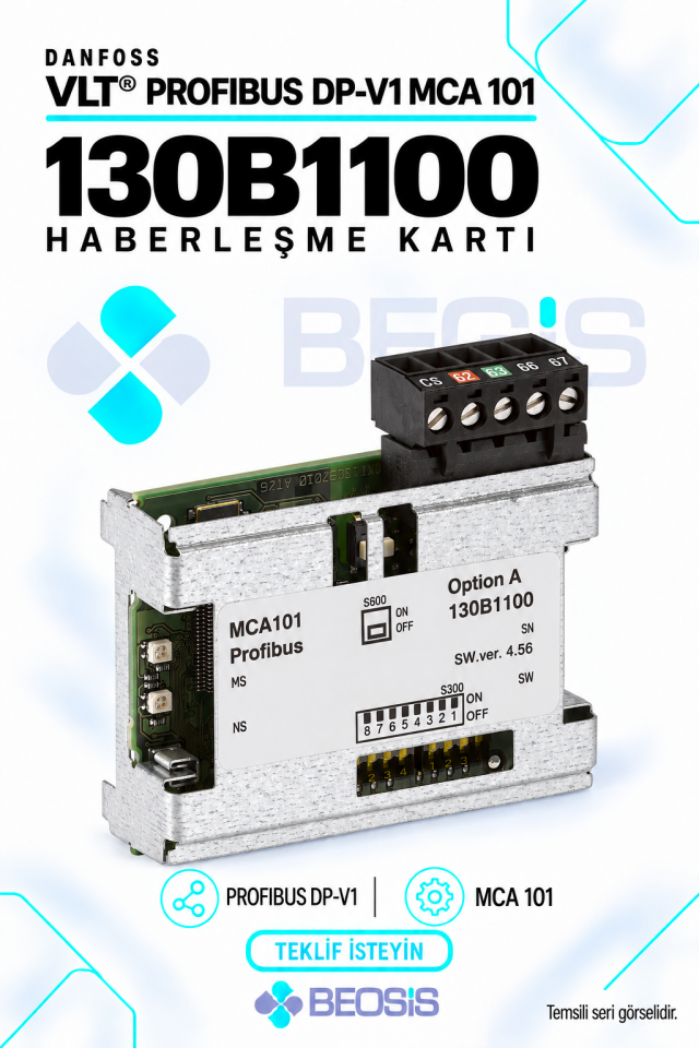 Danfoss 130B1100 VLT PROFIBUS DP-V1 MCA 101 Haberleşme Kartı – Kaplamasız