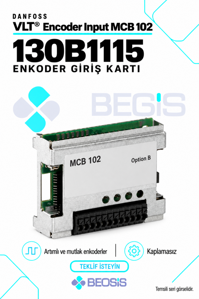 Danfoss 130B1115 VLT Encoder Input MCB 102 Enkoder Giriş Kartı – Kaplamasız