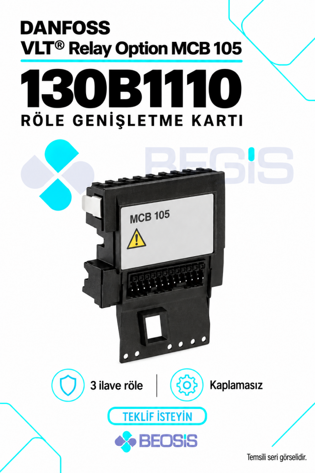 Danfoss 130B1110 VLT Relay Option MCB 105 Röle Genişletme Kartı – Kaplamasız