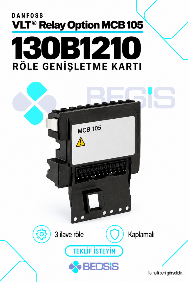 Danfoss 130B1210 VLT Relay Option MCB 105 Röle Genişletme Kartı – Kaplamalı