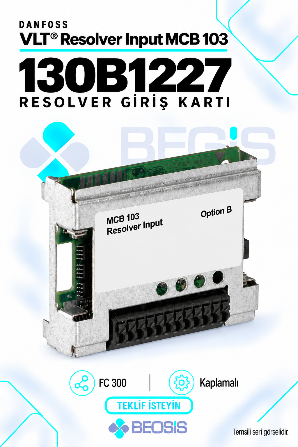 Danfoss 130B1227 VLT Resolver Input MCB 103 Resolver Giriş Kartı – Kaplamalı