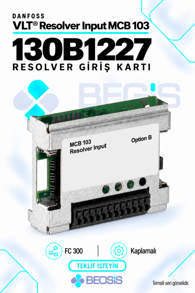 Danfoss 130B1227 VLT Resolver Input MCB 103 Resolver Giriş Kartı – Kaplamalı