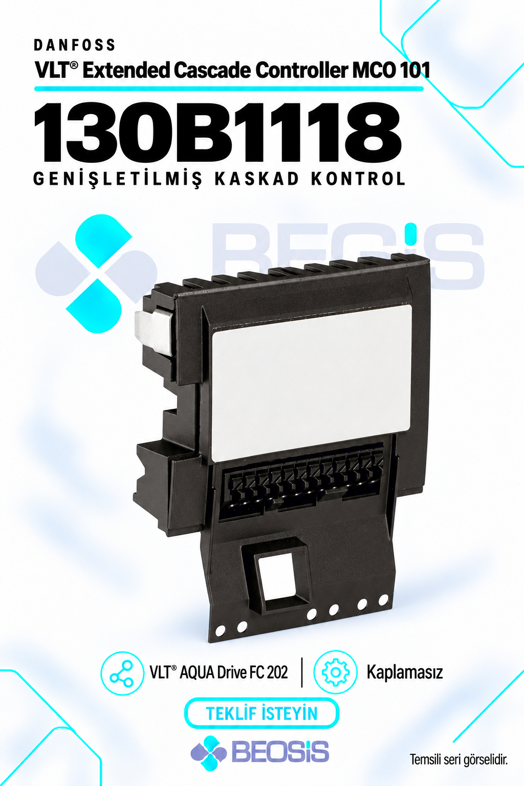 Danfoss 130B1118 VLT Extended Cascade Controller MCO 101 Pompa Kaskad Kontrol Kartı – Kaplamasız