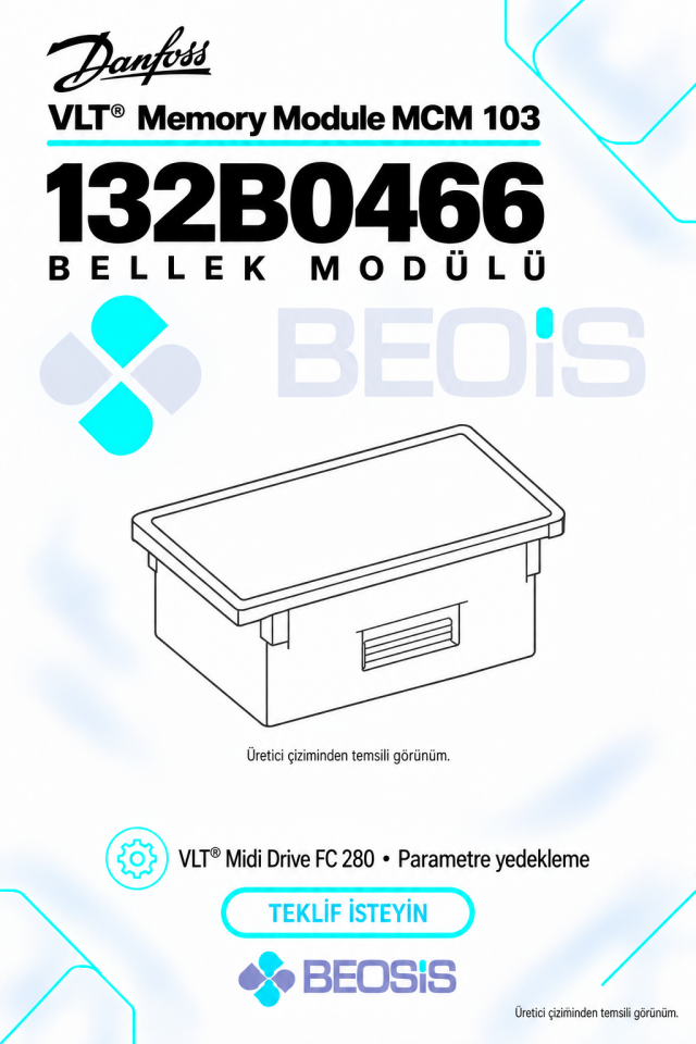 Danfoss 132B0466 VLT Memory Module MCM 103 Bellek ve Aktivasyon Modülü – FC 280