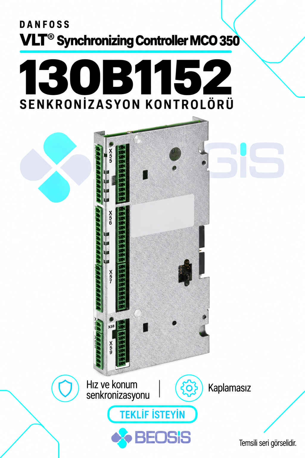 Danfoss 130B1152 VLT Synchronizing Controller MCO 350 Senkronizasyon Kontrolörü – Kaplamasız