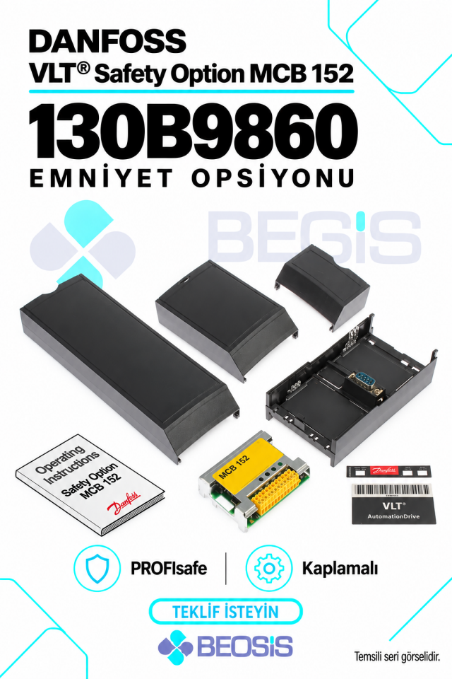 Danfoss 130B9860 VLT Safety Option MCB 152 PROFIsafe Emniyet Opsiyonu – Kaplamalı