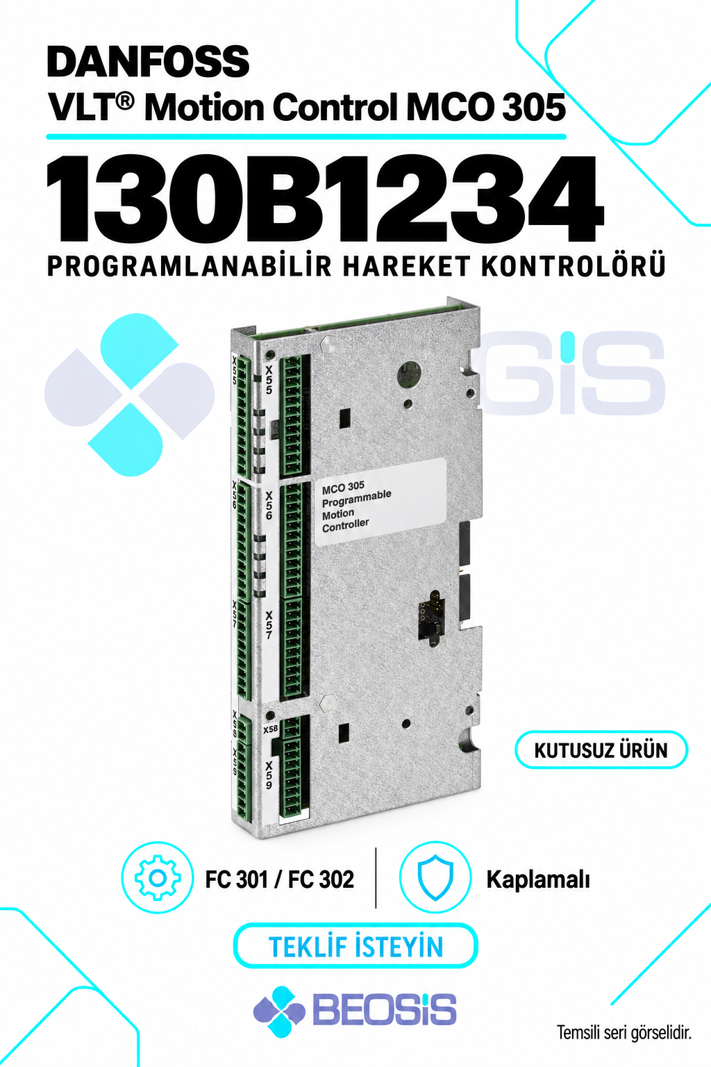 Danfoss 130B1234 VLT Motion Control MCO 305 Programlanabilir Hareket Kontrolörü – Kaplamalı, Kutusuz