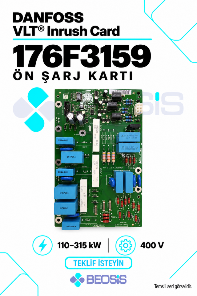 Danfoss 176F3159 VLT Inrush Ön Şarj Kartı – NO 110–315 kW, 400 V
