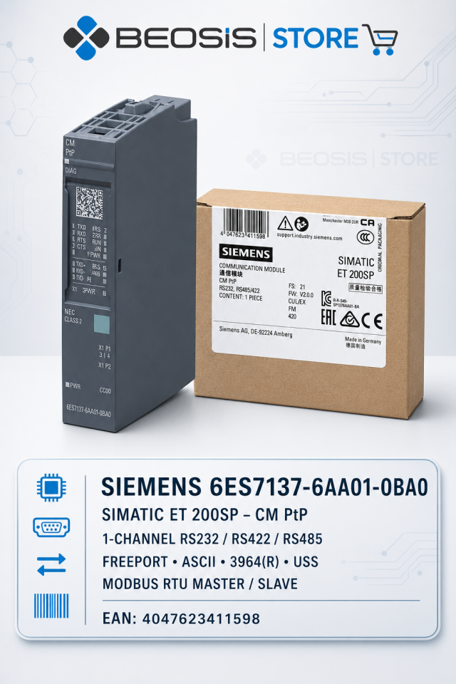 SIMATIC ET 200SP CM PtP RS232/422/485 Haberleşme Modülü