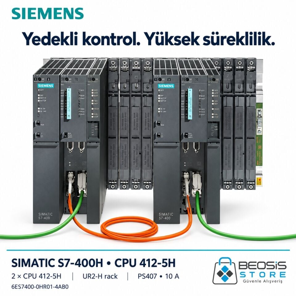 Siemens 6ES7400-0HR01-4AB0 SIMATIC S7-400H CPU 412-5H Yedekli Sistem Paketi