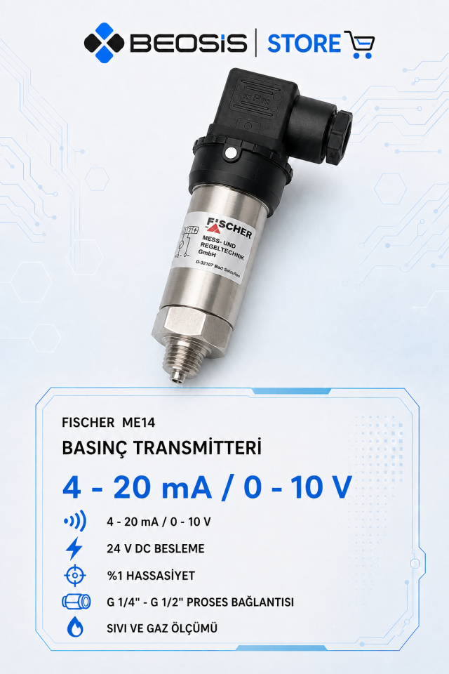 Fischer ME14 Basınç Transmitteri – ME1408M87BH000V0000 – 0…16 bar – 4-20 mA