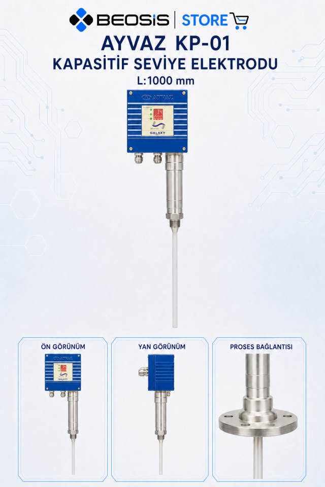 AYVAZ KP-01 Kapasitif Seviye Elektrodu L:1000mm