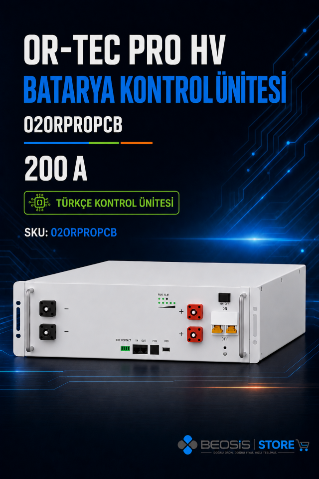 OR-TEC TÜRKÇE KONTROL ÜNİTESİ 02ORPROPCB Pro HV 200Amper Batarya Kontrol Ünitesi