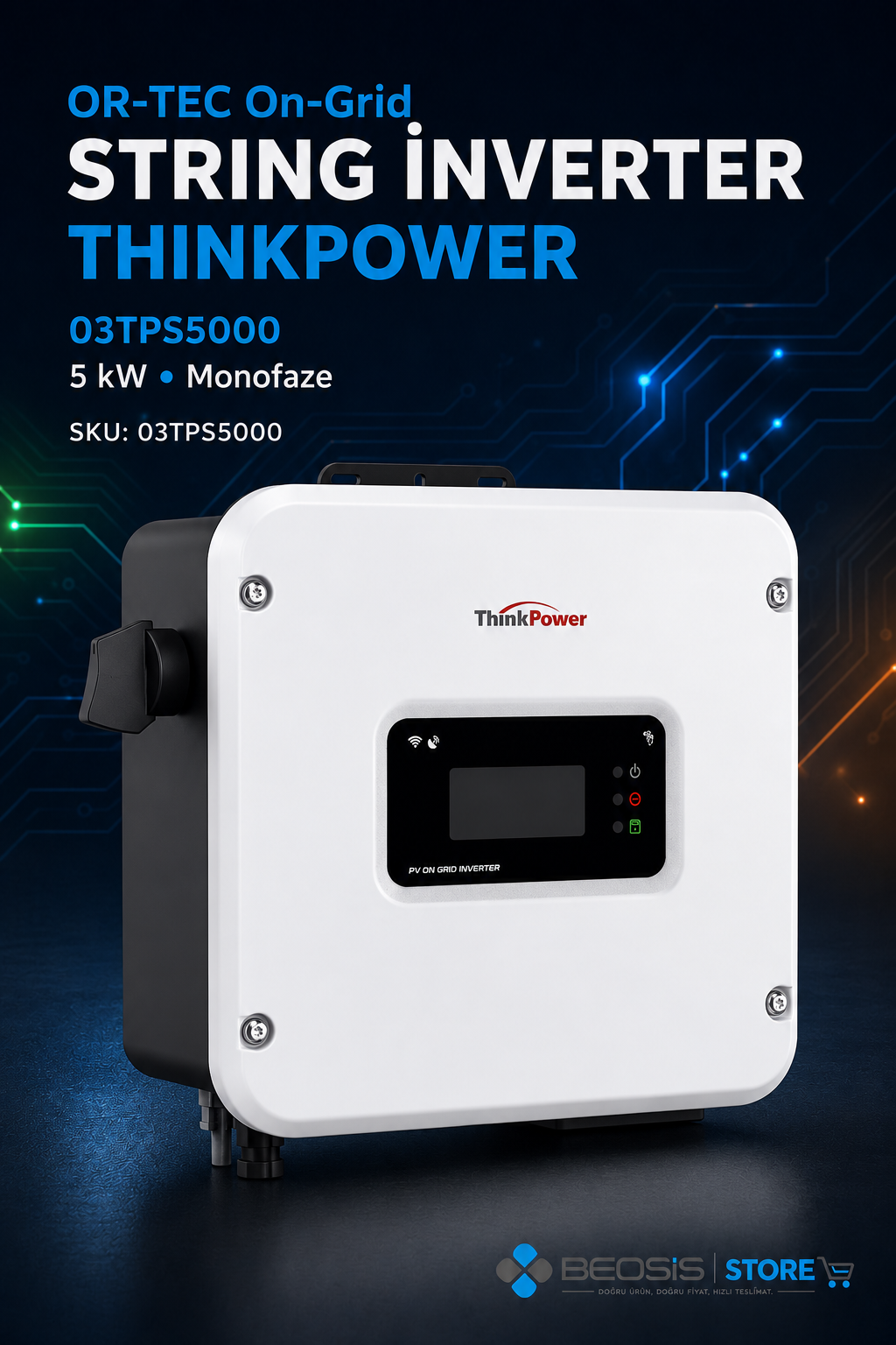 OR-TEC On-Grid STRING İnverter 03TPS5000 THINKPOWER 5KW Monofaze On-Grid İnverter