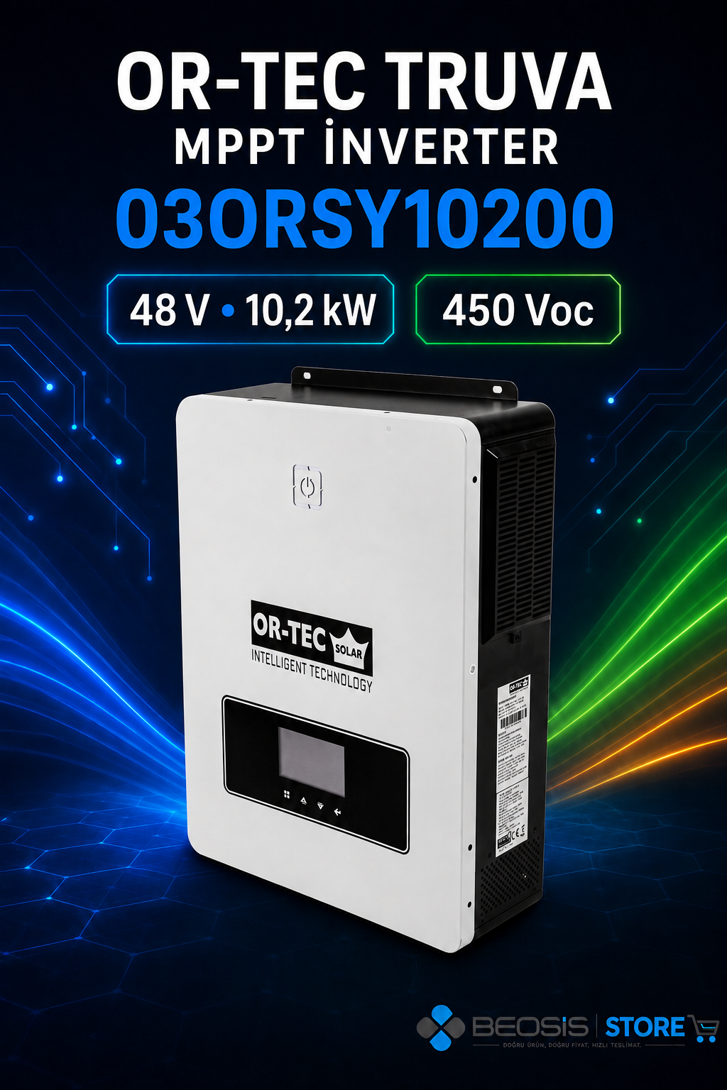 OR-TEC TRUVA MPPT İNVERTER 03ORSY10200 48 V 10.2 KW MPPT İNVERTER / 450 VOC