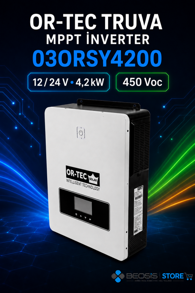 OR-TEC TRUVA MPPT İNVERTER 03ORSY4200 12 / 24 V 4.2 KW MPPT İNVERTER / 450 VOC