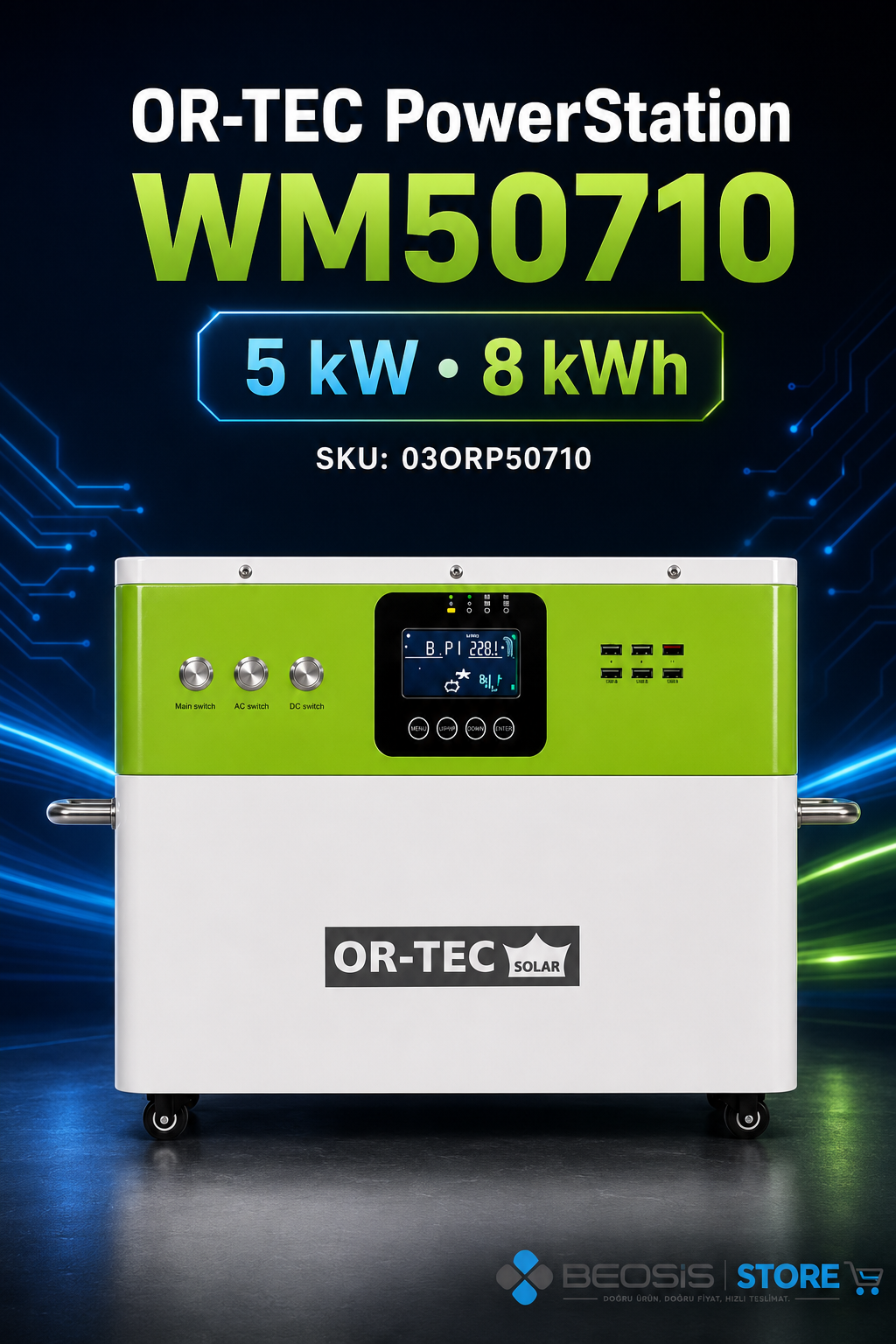 OR-TEC PowerStation 03ORP50710 WM50710 5KW+8KWh Powerstation