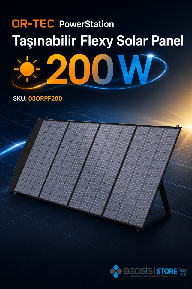 OR-TEC PowerStation 03ORPF200 Taşınabilir Flexy Solar Panel 200W