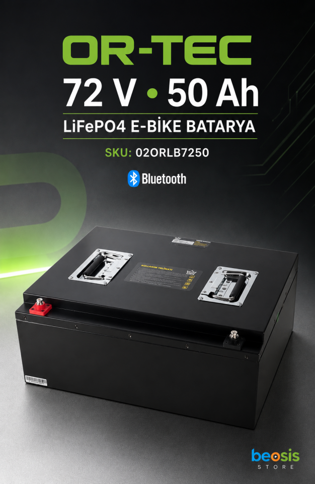 OR-TEC LİTYUM E-BİKE BATARYA 02ORLB7250 OR-TEC 72 V 50 Ah LiFePO4 E-BİKE BATARYA