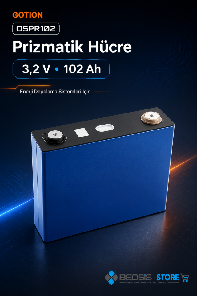 OR-TEC PRİZMATİK HÜCRE 05PR102 GOTION 3.2V 102Ah PRİZMATİK HÜCRE