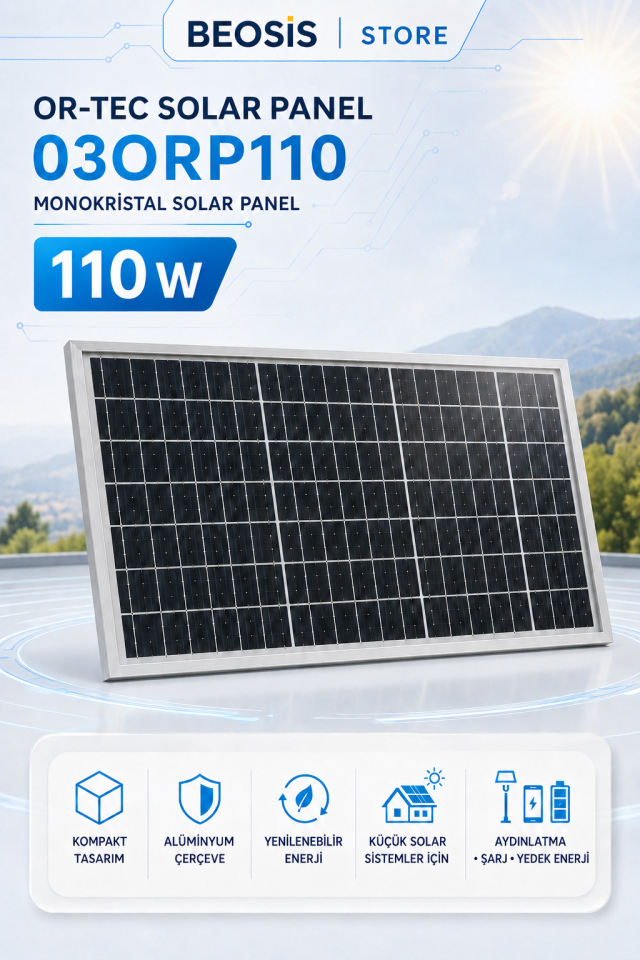 OR-TEC SOLAR PANEL 03ORP110 OR-TEC SOLAR MONOKRİSTAL 110 W PANEL