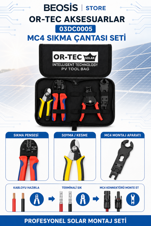 OR-TEC AKSESUARALAR 03DC0005 MC4 Sıkma Çantası Set