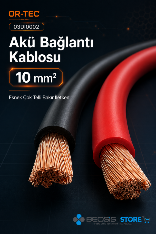 OR-TEC AKSESUARALAR 03DI0002 Akü Bağlantı Kablosu 10mm