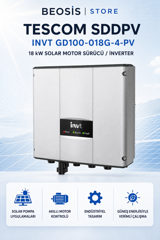 TESCOM SDDPV INVT GD100-018G-4-PV 18 kW SOLAR MOTOR Sürücü / İnverter