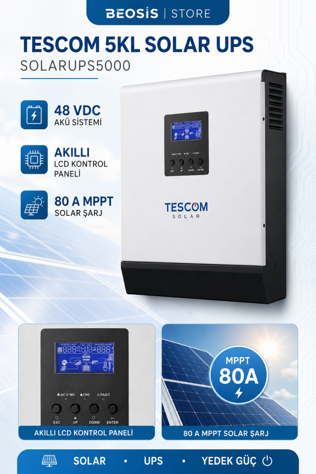 TESCOM 5KL SOLARUPS5000 5KL 48VDC 80A MPPT CHARGER
