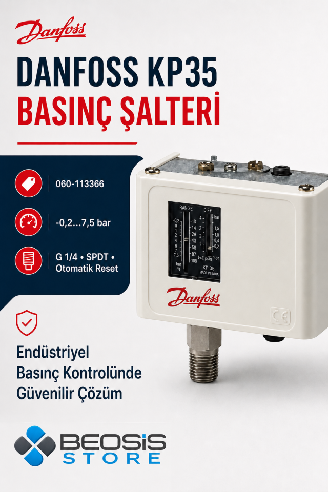 DANFOSS 060-113366 KP35 (0.2/7.5 BAR) PRESOSTAT