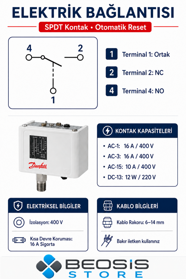 DANFOSS 060-113366 KP35 (0.2/7.5 BAR) PRESOSTAT