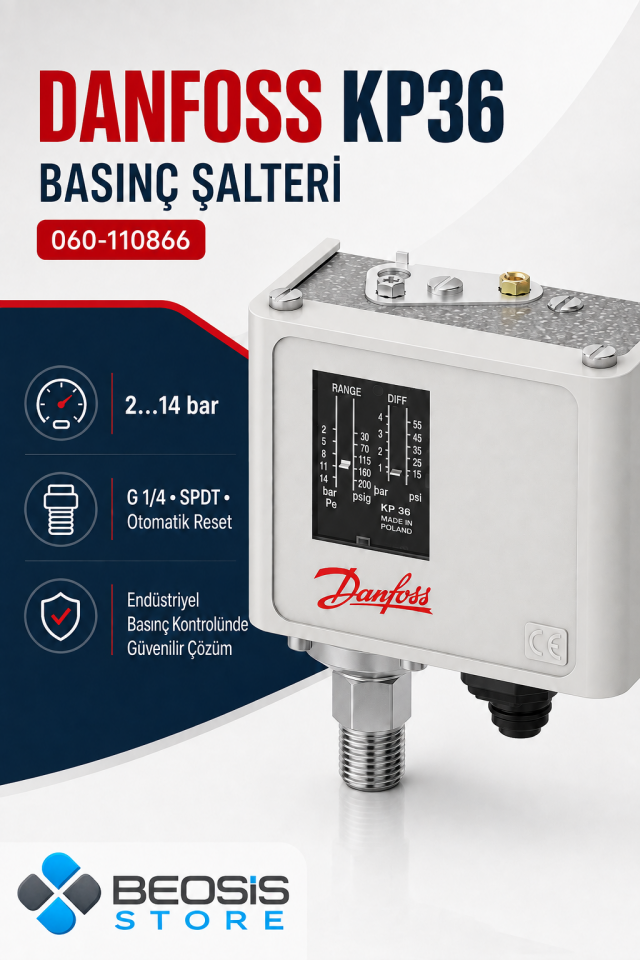 DANFOSS 060-110866 KP36 (2/14 BAR) PRESOSTAT