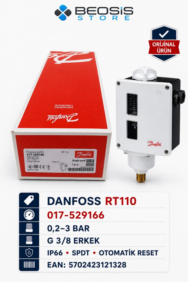 DANFOSS 017-529166 RT110 (0.2/3 BAR) PRESOSTAT