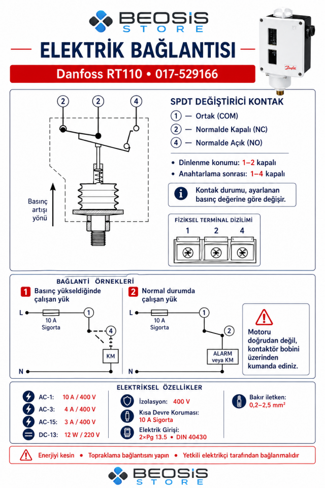 DANFOSS 017-529166 RT110 (0.2/3 BAR) PRESOSTAT