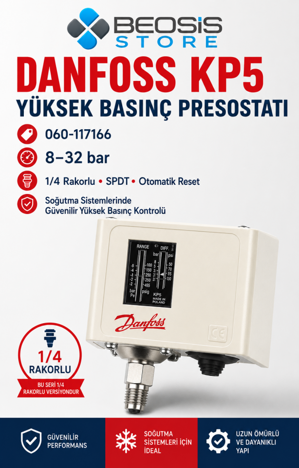 DANFOSS 060-117166 KP5 (8/32 BAR) PRESOSTAT