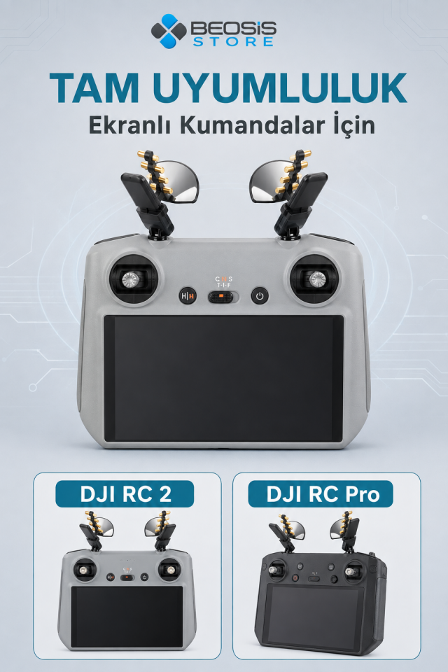 DJI RC 2 ve RC Pro Uyumlu 5,8 GHz Aynalı Anten Sinyal Güçlendirici – 2’li Menzil Artırıcı Reflektör
