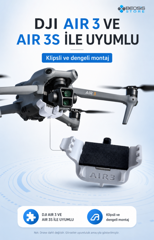 DJI Air 3 / Air 3S Yük Bırakma Aparatı – HENWAFX Işık Sensörlü Airdrop Modülü