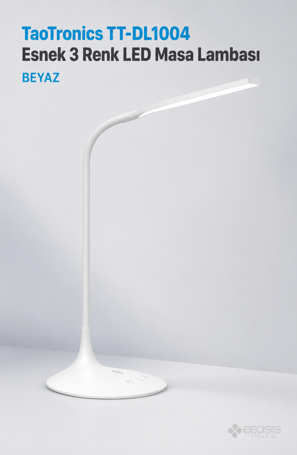 TaoTronics TT-DL1004 Esnek 3 Renk LED Masa Lambası Beyaz