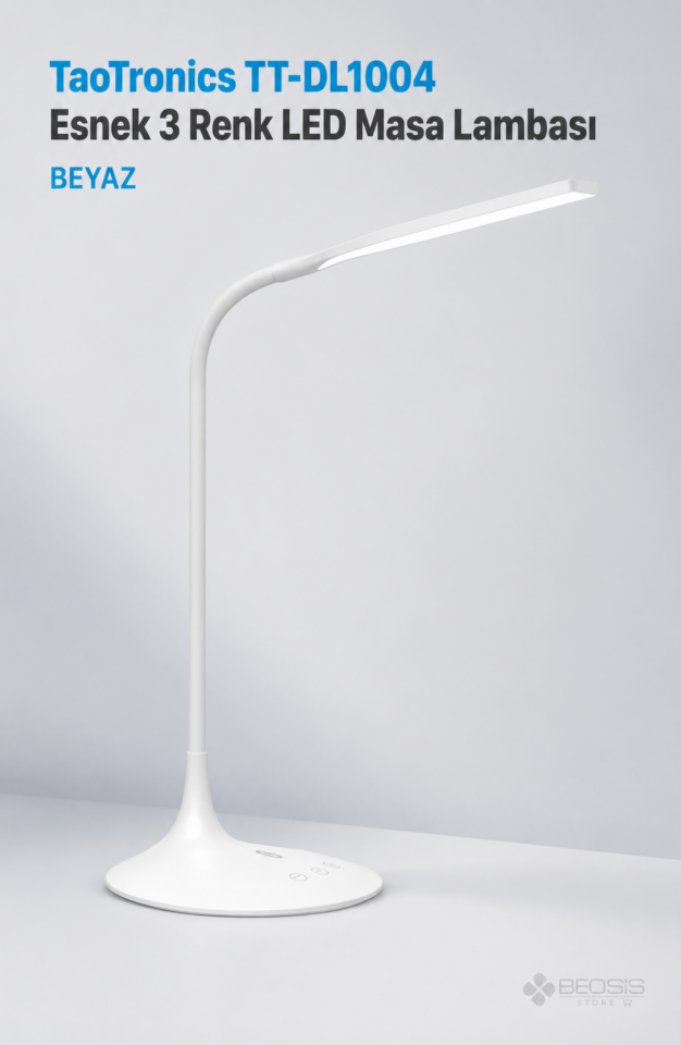 TaoTronics TT-DL1004 Esnek 3 Renk LED Masa Lambası Beyaz