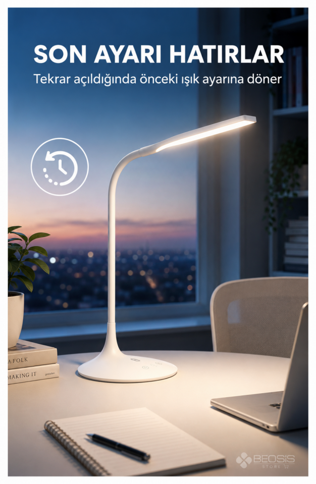 TaoTronics TT-DL1004 Esnek 3 Renk LED Masa Lambası Beyaz