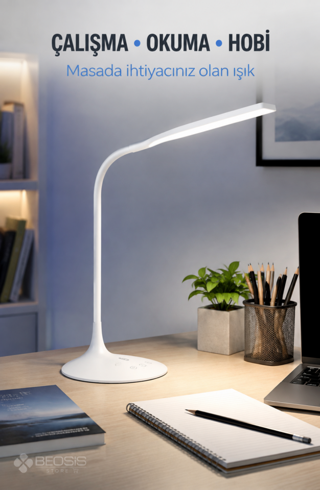 TaoTronics TT-DL1004 Esnek 3 Renk LED Masa Lambası Beyaz