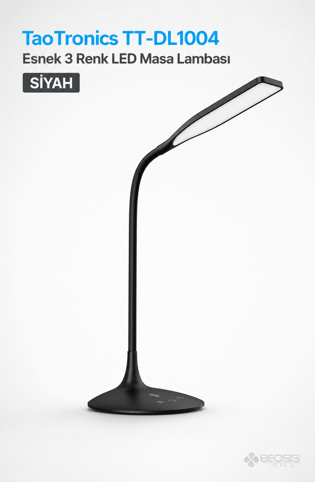 TaoTronics TT-DL1004 Esnek 3 Renk LED Masa Lambası Siyah