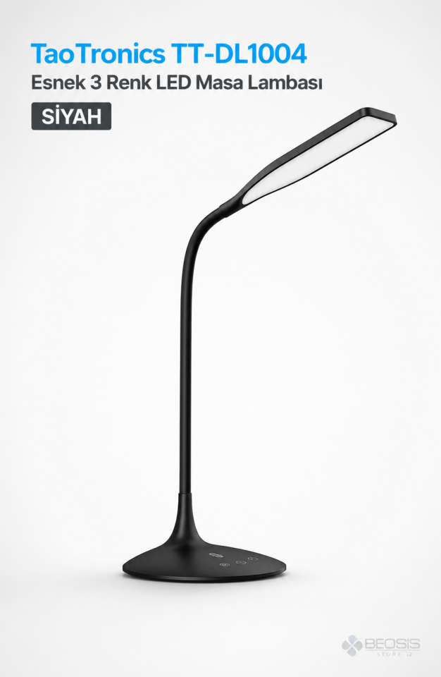 TaoTronics TT-DL1004 Esnek 3 Renk LED Masa Lambası Siyah