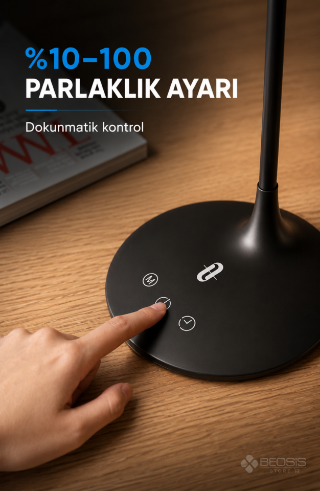 TaoTronics TT-DL1004 Esnek 3 Renk LED Masa Lambası Siyah