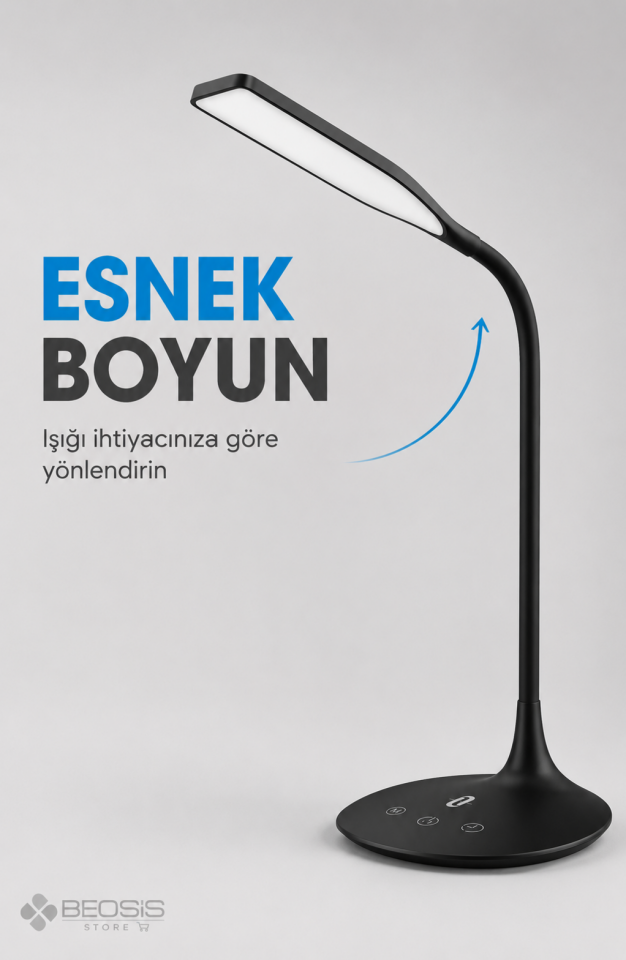 TaoTronics TT-DL1004 Esnek 3 Renk LED Masa Lambası Siyah