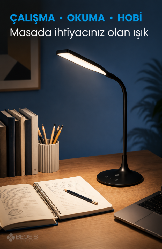 TaoTronics TT-DL1004 Esnek 3 Renk LED Masa Lambası Siyah