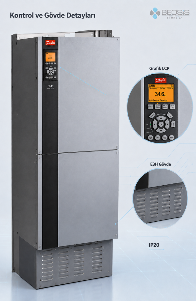Danfoss VLT HVAC Drive FC-102 355 kW 380-480 V IP20 Frekans Konvertörü 135U2214