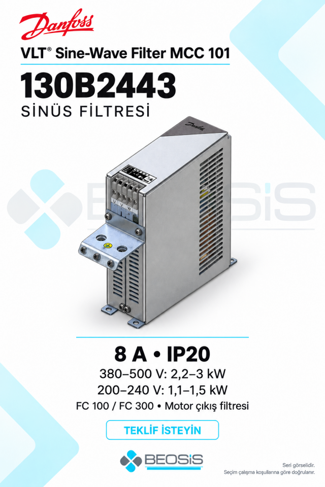 Danfoss 130B2443 VLT® Sine-Wave Filter MCC 101 8 A IP20 Sinüs Filtresi