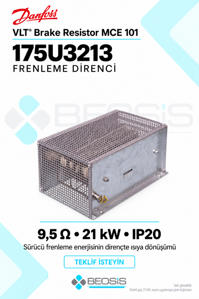 Danfoss 175U3213 VLT MCE 101 9,5 Ohm 21 kW IP20 Frenleme Direnci